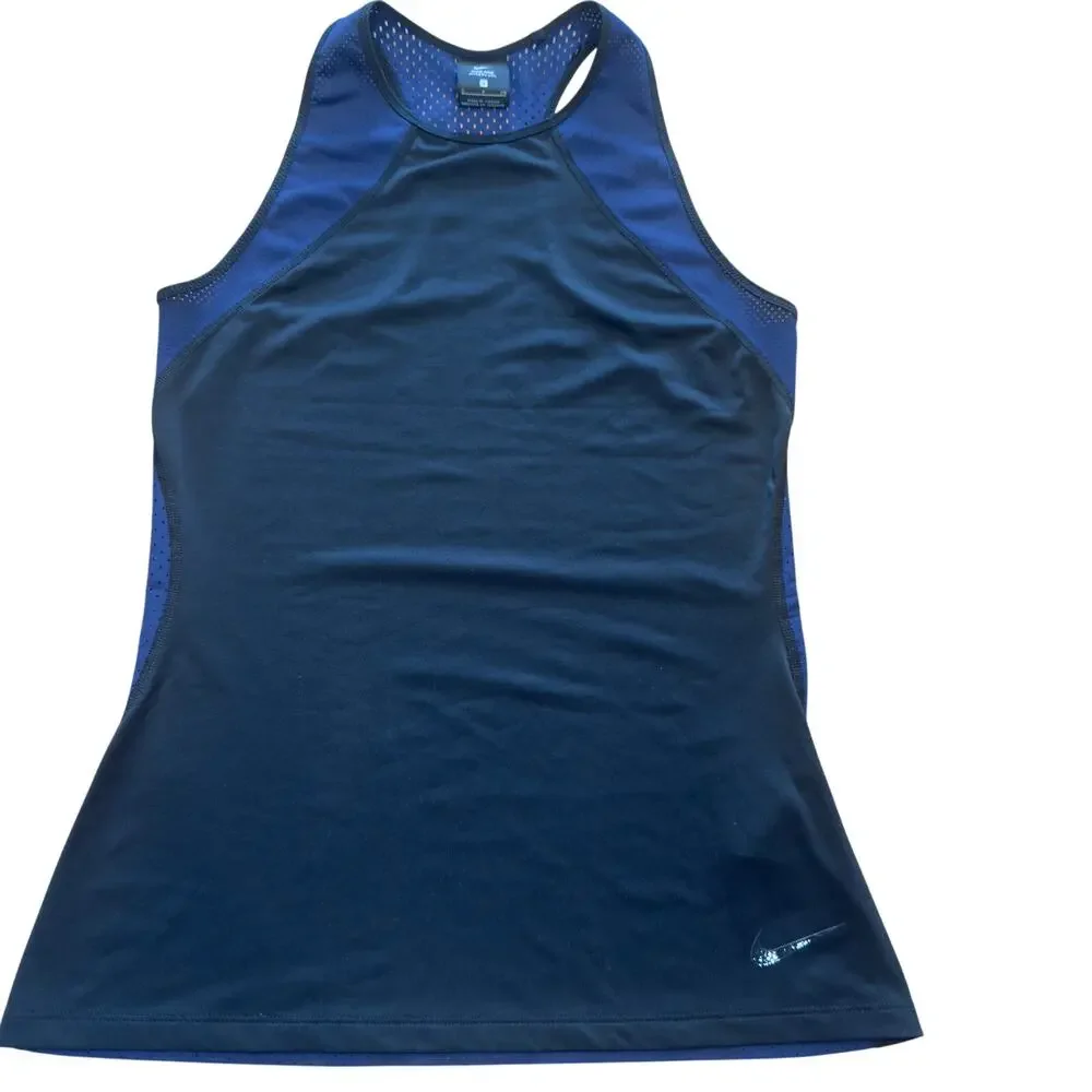 Nike Pro Hypercool High Neck Racerback Tank Top Breathable Women's Small Blue - Picture 2 of 9